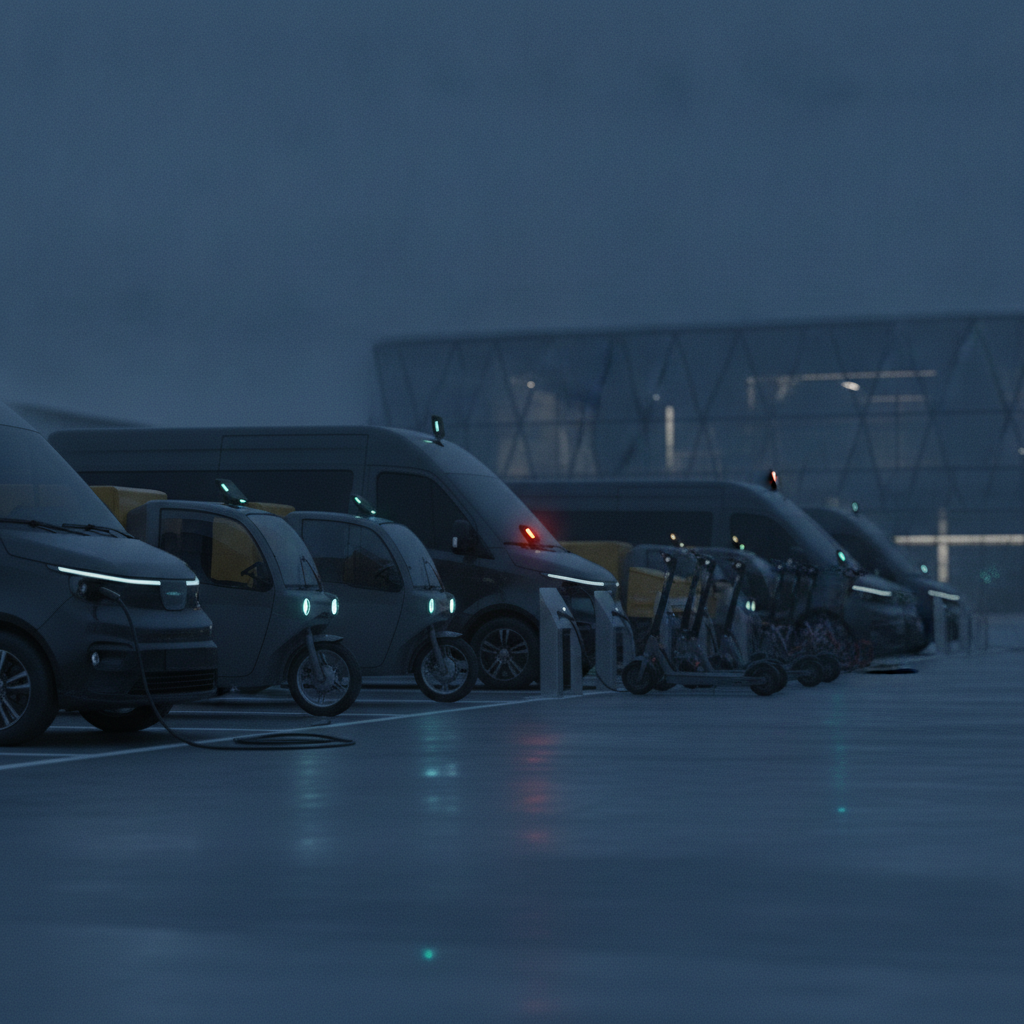 Fleet of connected delivery vehicles and micromobility scooters with telematics units